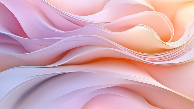 Smooth flowing lines in gentle pastel shades creating a sense of calm and tranquility