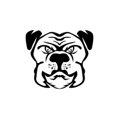 Dog head silhouette vector with white background.