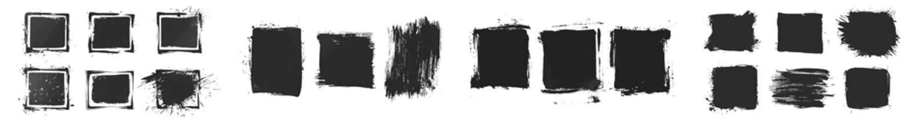 The image was created by hand drawing irregular shapes on a grungy template background. Dirty grunge design frames and chalk drawn square boxes. Modern illustration isolated on white.