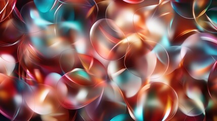 This image presents elegant swirls of light forming intricate abstract circular shapes, representing motion and energy amidst a colorful visual tapestry.