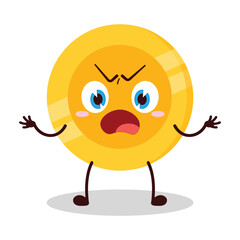 Obraz premium cute why expression of coin cartoon character