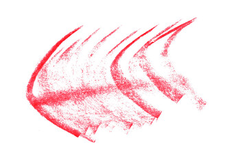 Isolated red pencil line on transparent background.