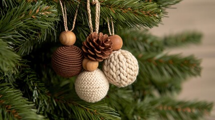 Knit & Wood Ornaments.