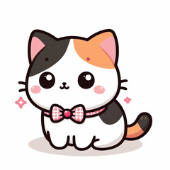 Naklejka premium cute cat vector, illustration, animal, smile