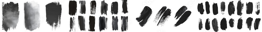 Poster modern brush strokes isolated on white background. simple to edit in adobe photoshop.