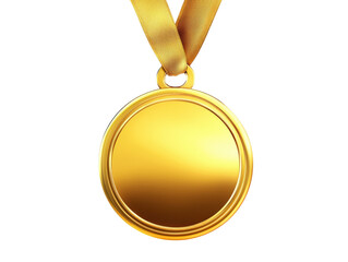 Shining gold medal symbol of achievement and honor