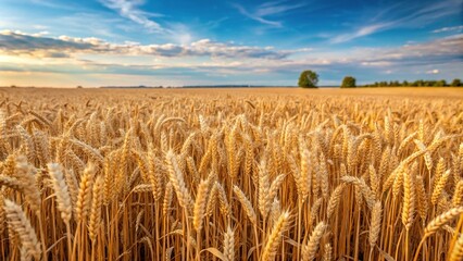 Agricultural field with ripe wheat ready for harvesting