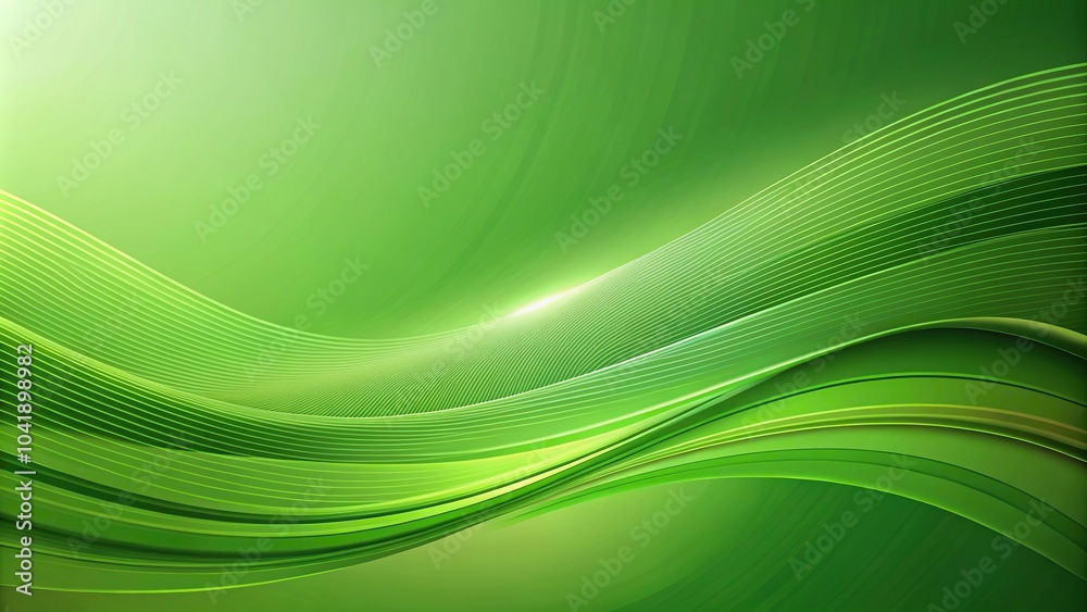 Wall mural abstract modern green wave curve presentation background