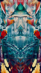 Abstract background art . Ethnic pattern. Mixtures of oil paint. Trendy hand painting canvas. Wall decor and Wall art prints Idea. 3D Texture. Art object