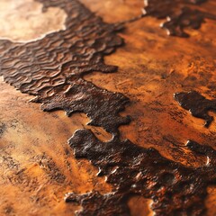 Close-up of textured rusted metal surface with varying shades and patterns.