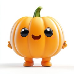 Fototapeta premium Cute Cartoon Pumpkin Character for Halloween Festivities