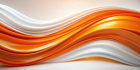 Obraz premium Abstract wave background in white and orange colors