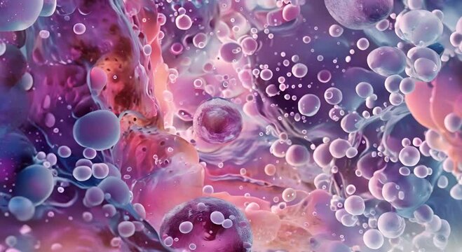 Dynamic Abstract with Colorful Neon Microbiotics in Close-Up, Perfect for Modern and Energetic Visuals
