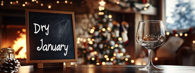 Dry January and empty glass,no alcohol month,health and wellness,mindful drinking