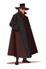 Stylish Vector Illustration of a Mysterious Character