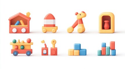 Fototapeta premium Colorful Educational Toys for Children’s Learning and Play