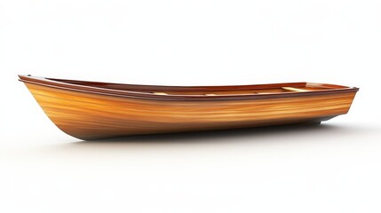 Fototapeta premium 3D Rendering of Isolated Wooden Boat on White Background