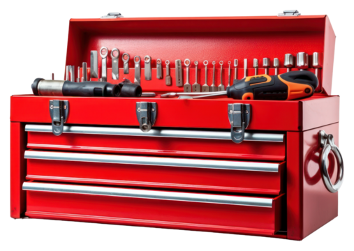 PNG Car service tool box white background.