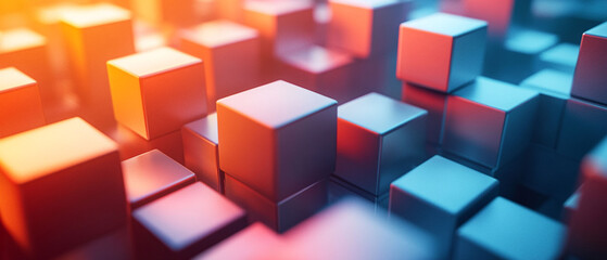 Abstract geometric blocks on light background, 3d render, Background wallpaper design