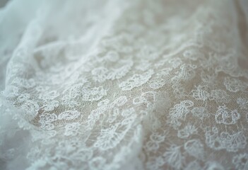 Obraz premium Close-Up Of Intricate White Lace Fabric