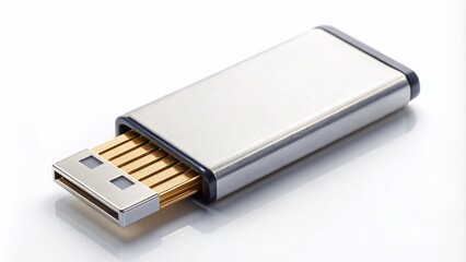 High-Quality Memory Card Flash Drive on White Background for Tech and Storage Photography