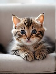 Obraz premium cute little cat on sofa