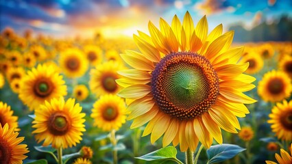 Obraz premium High-Resolution Pixel Art Sunflower Background Pattern for Creative Projects