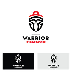 Spartan Warrior Symbol Shield and Helmet Logo Design. simple Spartan Helmet Logo Inspiration. Spartan Shield and Helmet Vector in linear style. Spartan shield Flat Vector Icon