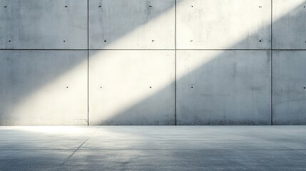 Minimalist Concrete Wall with Soft Light Effects