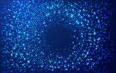concept of digital transformation, graphic of dotted circle with futuristic element