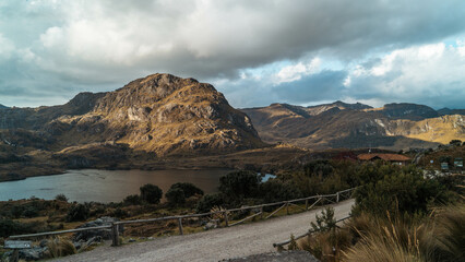 landscape with mountains and clouds