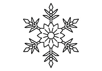 Fototapeta premium Continuous Line Drawing of a Snowflake – Winter-Themed Minimalist Art