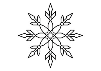 Continuous Line Drawing of a Snowflake – Winter-Themed Minimalist Art