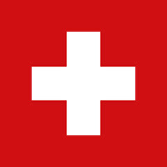 Swiss flag, vector illustration. The national flag of Switzerland.