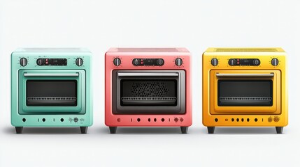 Fototapeta premium Colorful Small Ovens for Modern Kitchen Decor