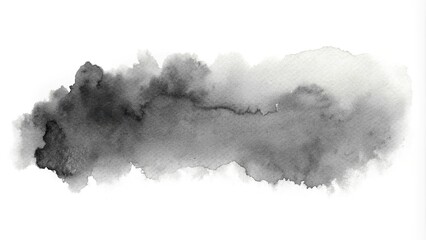black and gray watercolor stain on white background