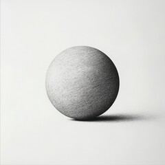 Simple gray sphere on a white background, minimalistic and modern design.