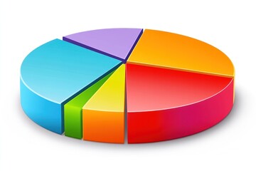A colorful pie chart divided into five segments, representing data visually.