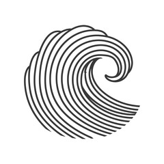 Stylized Outline of a Single Ocean Wave