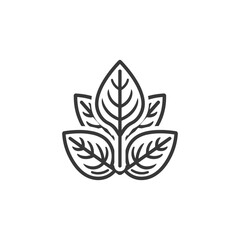Stylized Outline of Four Interconnected Leaves