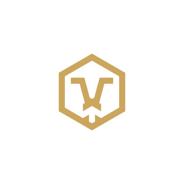 Lion luxury geometric polygon logo