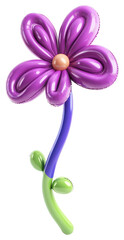 PNG A balloon animal flower purple art accessories. - obrazy, fototapety, plakaty