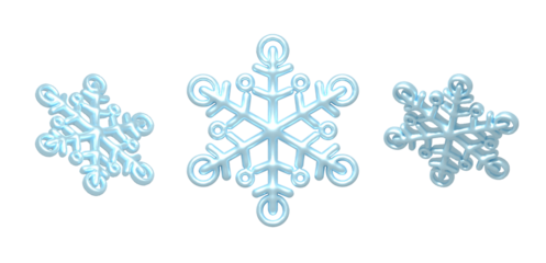 Luxury 3D Christmas Snowflakes Illustration Art Set for Decorative