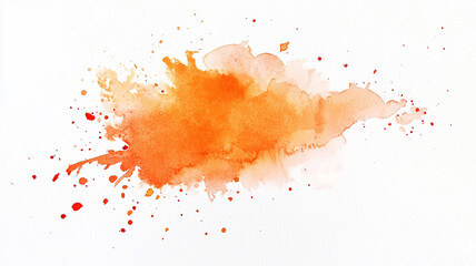 Fototapeta premium Abstract orange watercolor splash on a white background.
