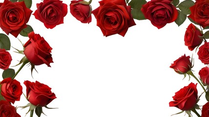 Fototapeta premium crown of red roses isolated on transparent backgound.