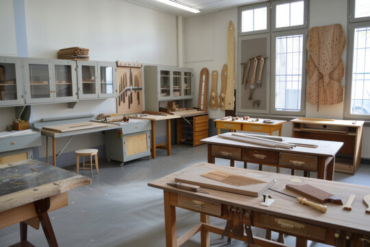 A classroom focused on vocational training programs, combining theory with practical, hands-on learning experiences