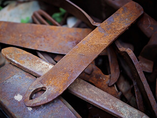 Rusted Metal Parts Close-Up