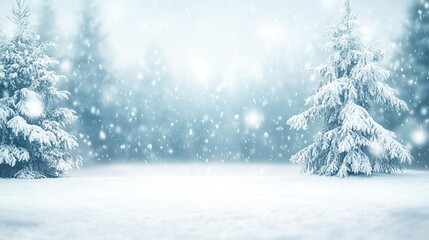 Serene Winter Landscape with Snowy Trees