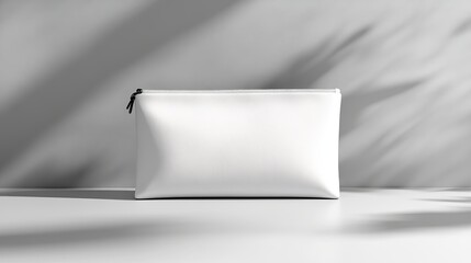 Blank White Zipper Pouch Mockup in Front View