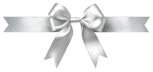 PNG Silver ribbon with a bow accessories decorative decoration.